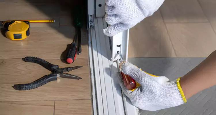 Backyard Sliding Door Track Repair in Sunrise, FL